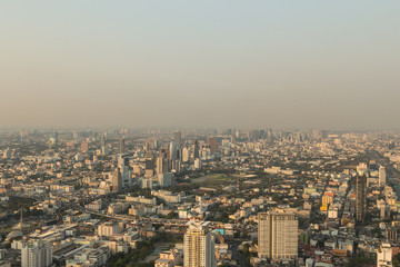 BANGKOK, THAILAND - FEBRUARY 8, 2017: Bangkok evening panoramic view from Baiyoke Tower 2, Thailand