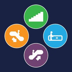 Set of 4 stairway filled icons