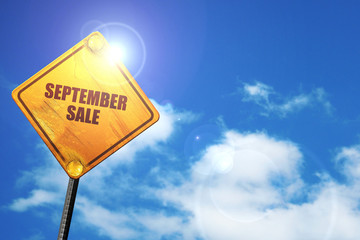 Naklejka premium september sale, 3D rendering, traffic sign