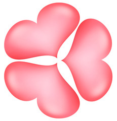 heart flower female colored 3d render