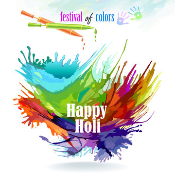 Festive splashes of colors. Vector illustration.
