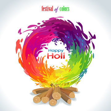Fire of holi colors. Vector illustration.
