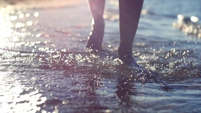 Walk along the shore on the waves