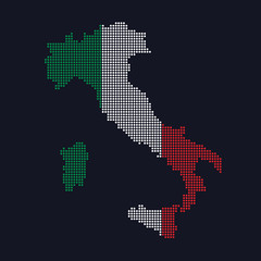 Fototapeta na wymiar Simple Dotted Italy Map