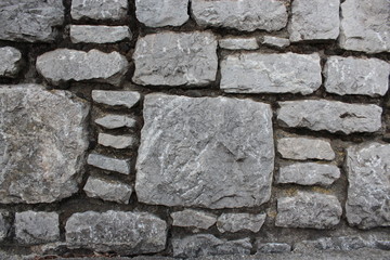 Stacked stone wall background horizontal