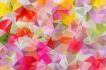 Abstract low poly triangles background. Futuristic pattern. Geometric polygonal design. All colors of the rainbow.