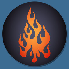 Red and orange gradient flame element