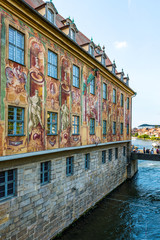 Colorful historic frescoes at Bamberg Town Hall