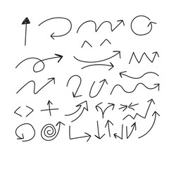 Hand drawing Doodle arrows set icon vector illustration