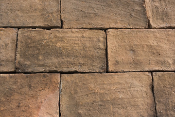 Background of old vintage brick wall in red