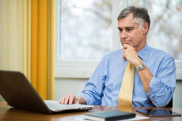 Businessman working at his desk