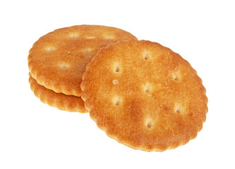 Cracker cookies isolated on white background