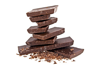 Chocolate bars isolated on a white background
