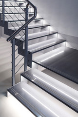 Modern design stairs with lights