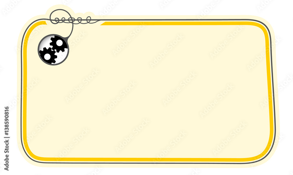 Poster hand written text frame for fill your text and cogwheels