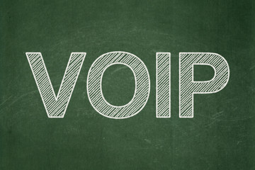 Obraz premium Web development concept: VOIP on chalkboard background