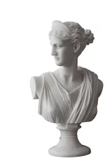 Photo sur Plexiglas Monument historique Statue en marbre à tête blanche de Cérès romain ou Demeter grec isolé sur blanc