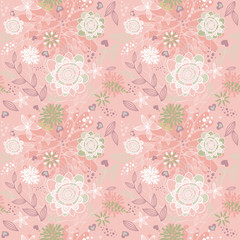 Seamless Floral Background Vector