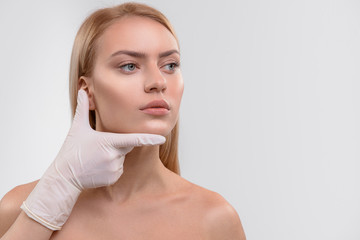 Preparation for plastic surgery of female face