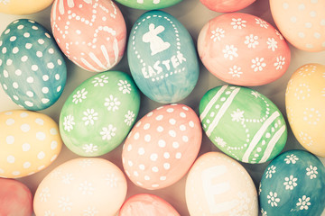 Easter eggs, vintage color style