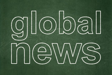 News concept: Global News on chalkboard background