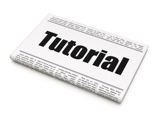 Education concept: newspaper headline Tutorial
