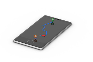 Smart phone with navigation arrow