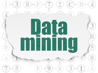Data concept: Data Mining on Torn Paper background