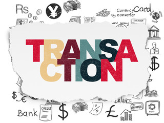 Banking concept: Transaction on Torn Paper background