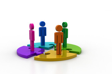 Cmyk puzzles with people