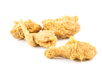 fried chicken isolated on the white background.