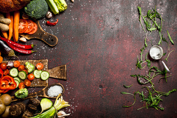 Obraz na płótnie Canvas Organic Food. A variety of fresh vegetables.