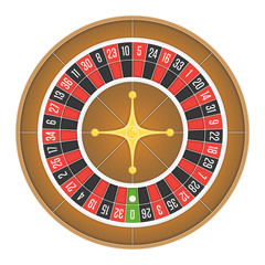 European roulette wheel vector.