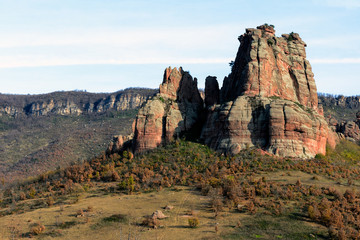 Limestone rock formations in Belogradchik, Bulgaria