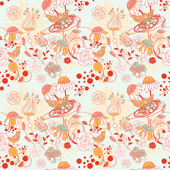 Seamless Floral Background Vector