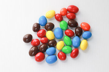 Fototapeta na wymiar a lot of colorful chocolate candies