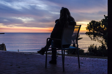 Obraz premium Watching the sunset