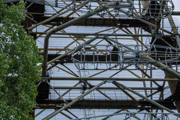 Detail of the abandoned Soviet Union Duga radar facility near in the Chernobyl Exclusion zone.
