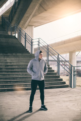 Young sport man posing in sport wear