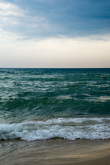 Waves crashing on sea