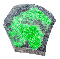 specimen with uvarovite crystals isolated