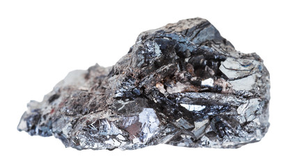 sample of hematite (iron ore) stone isolated - obrazy, fototapety, plakaty