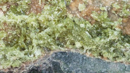 druse of crystals of Vesuvianite stone