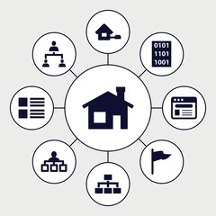 Set of 9 site filled icons