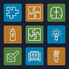 Set of 9 solution outline icons