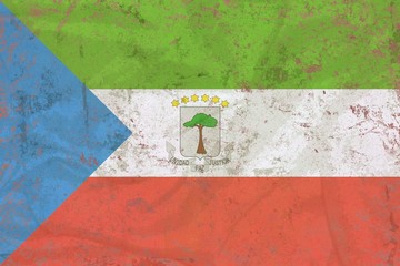 Grunge Equatorial Guinea flag texture  on stone