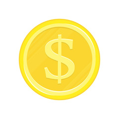 Dollar gold coin icon.