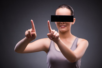 Young woman with virtual reality glasses