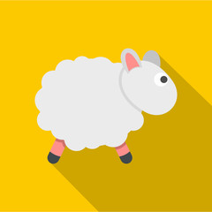 White sheep icon, flat style