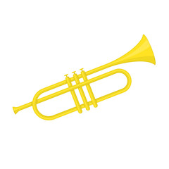 Obraz na płótnie Canvas Brass trumpet icon.